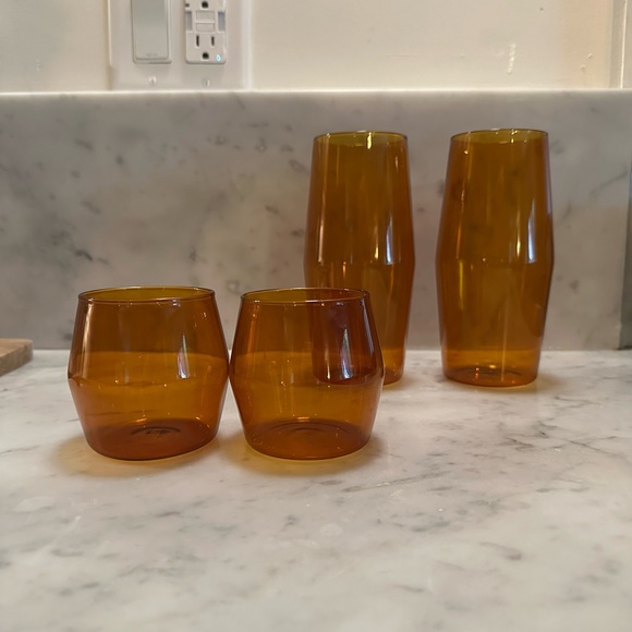 Yield Other - Orange Glass Kitchen Vases Set